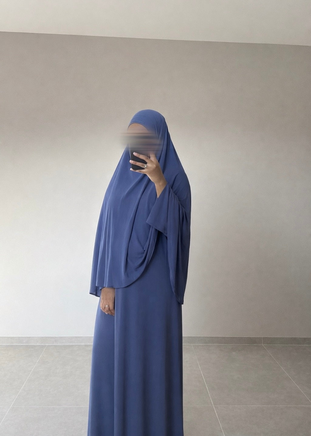 Abaya + Khimar en jersey BLEU