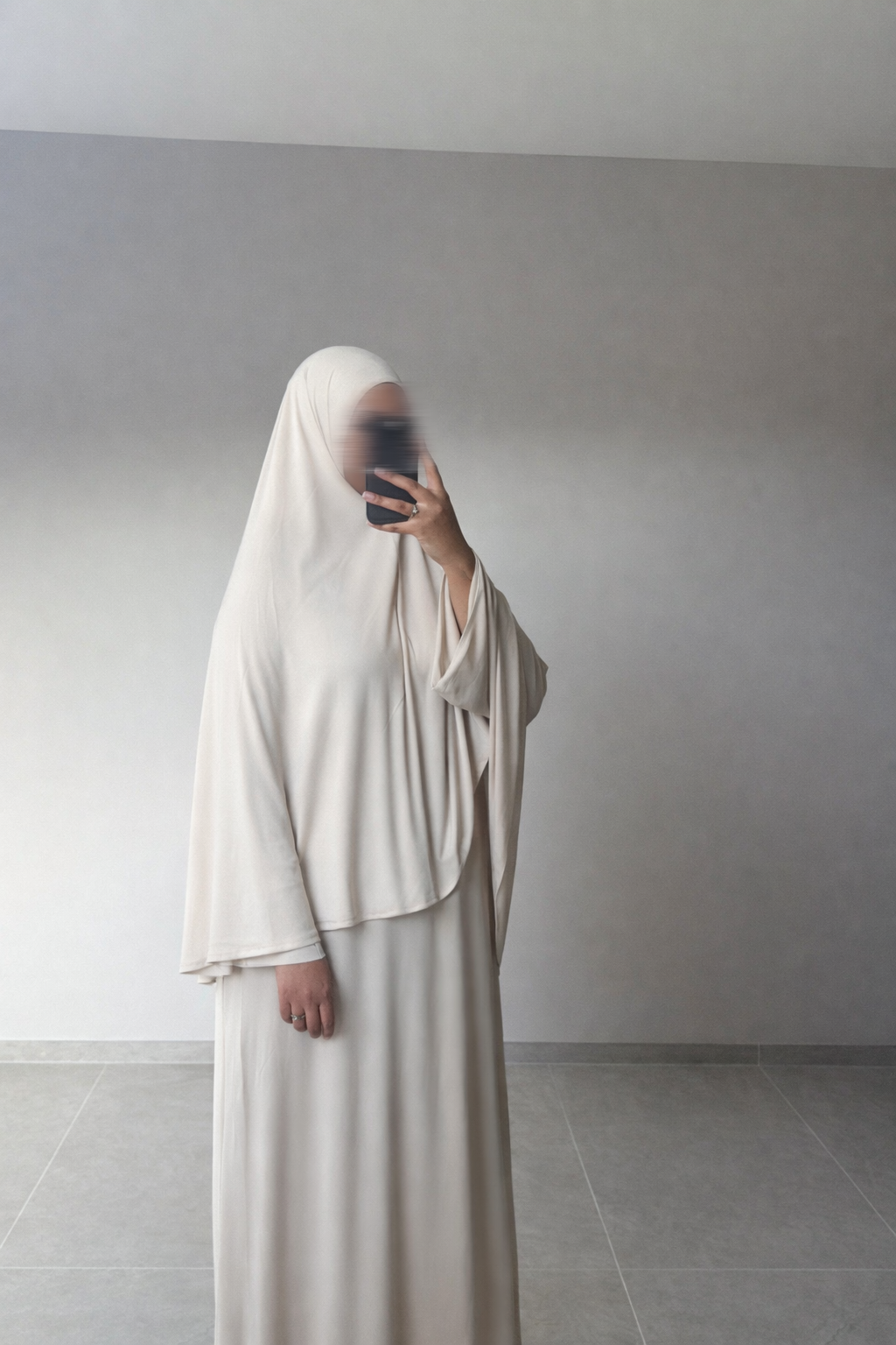 Abaya + Khimar en jersey BEIGE