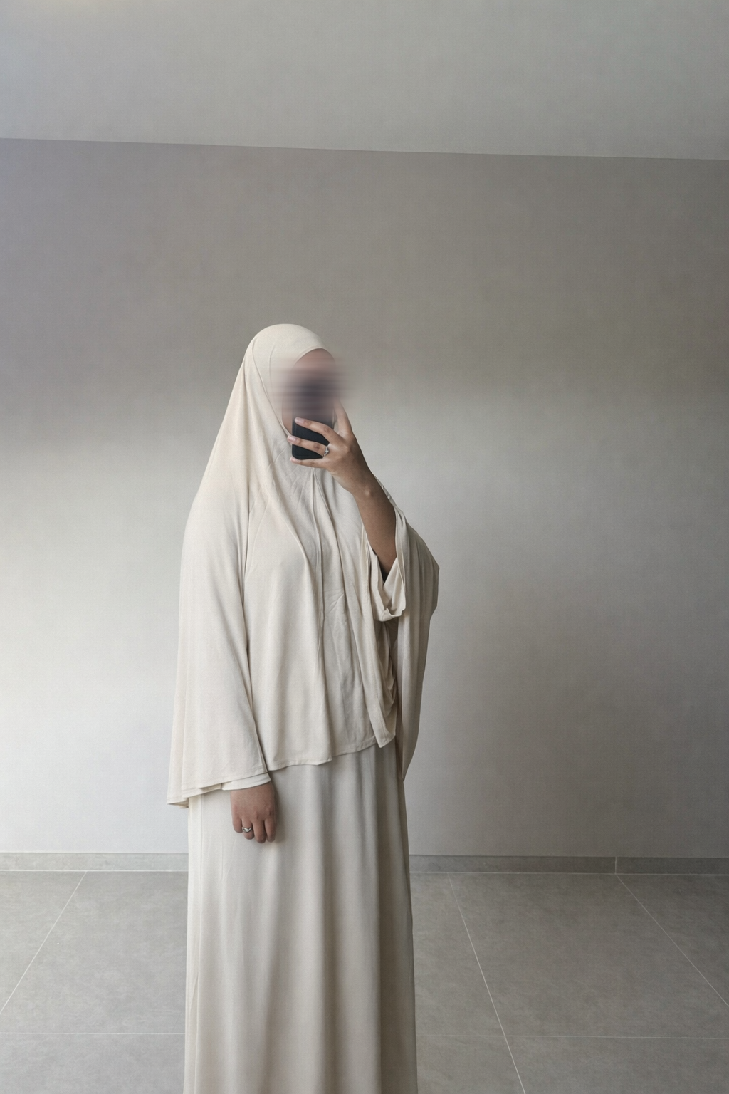 Abaya + Khimar en jersey BEIGE