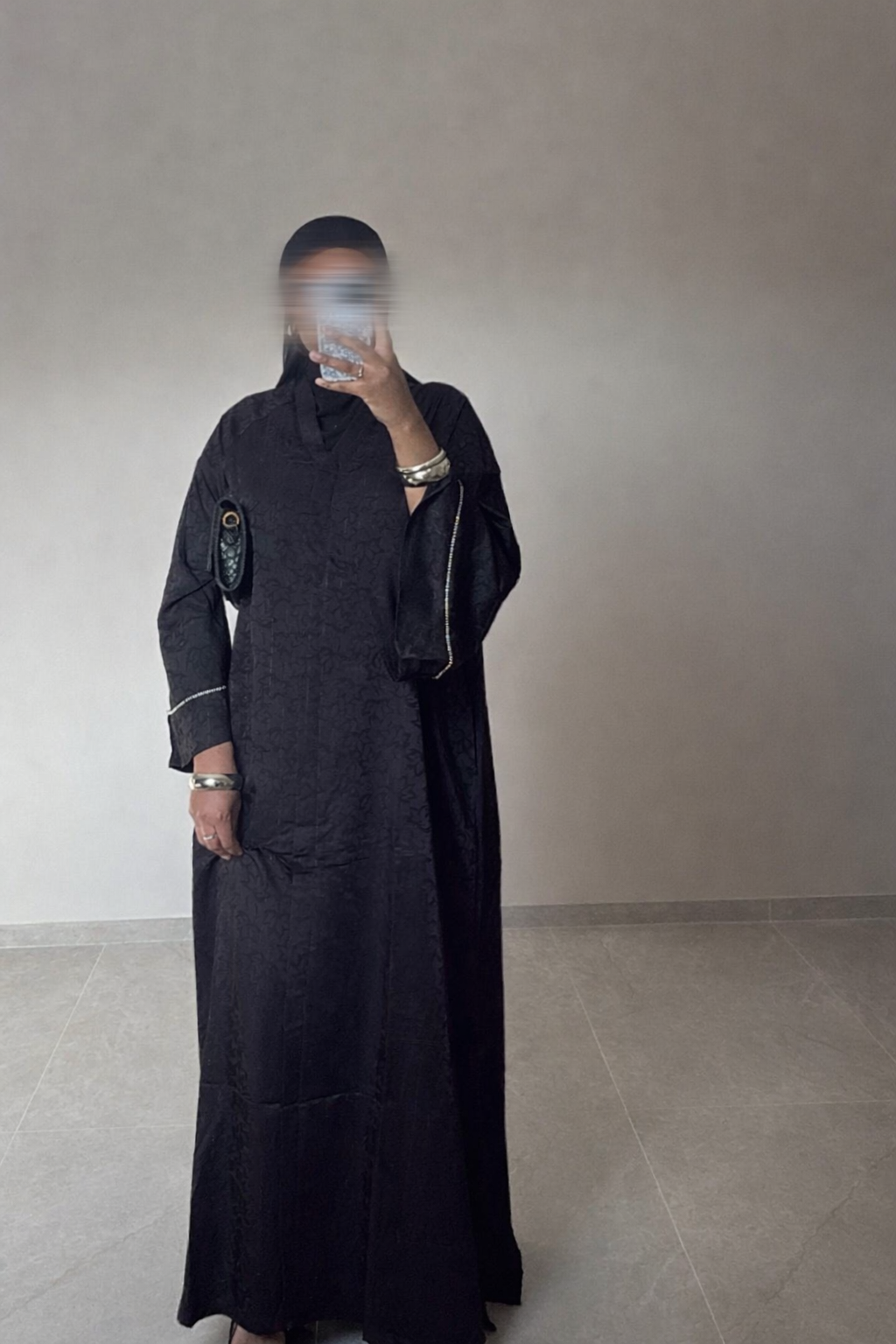 Abaya Perlée NOIR